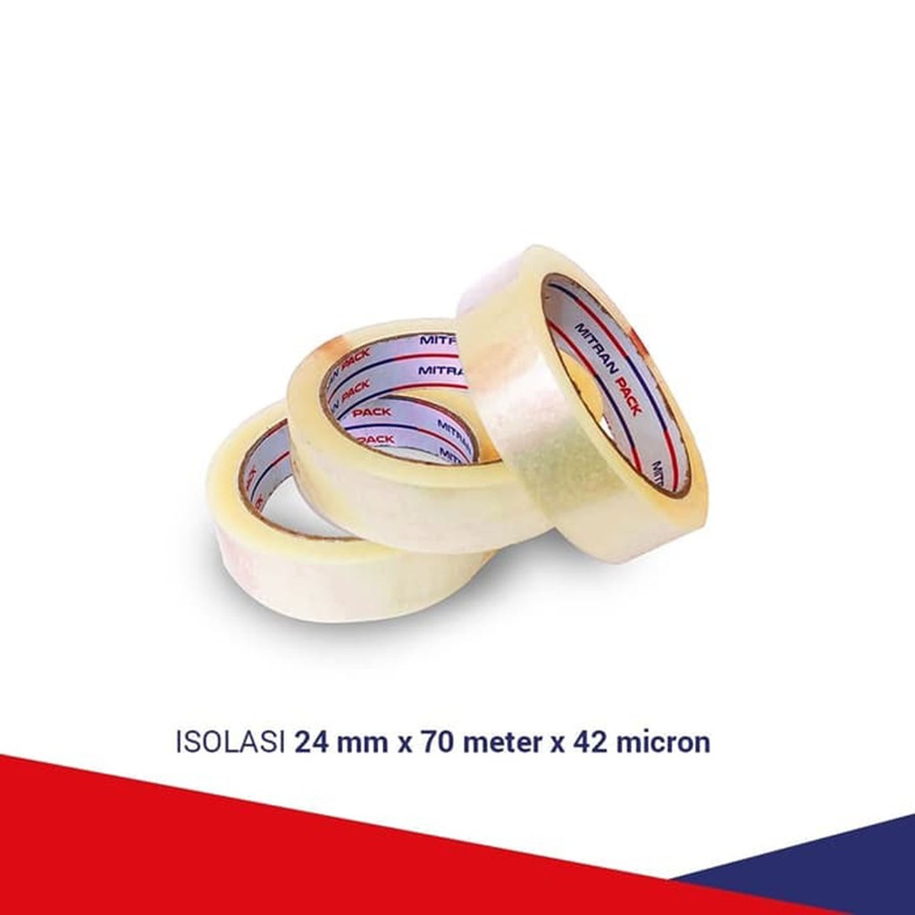 ISOLASI MITRAN PACK BENING KUALITAS TEBAL KUAT LEBAR 24mm x 65 METER - ACC PLUS