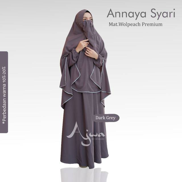 Set gamis syari  jumbo  ld 120 xxl  original