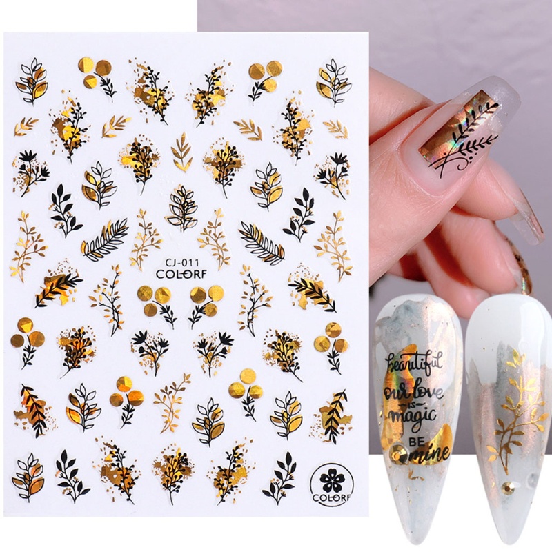 Siy Stiker Kuku Motif Daun Musim Gugur Untuk Dekorasi Nail Art