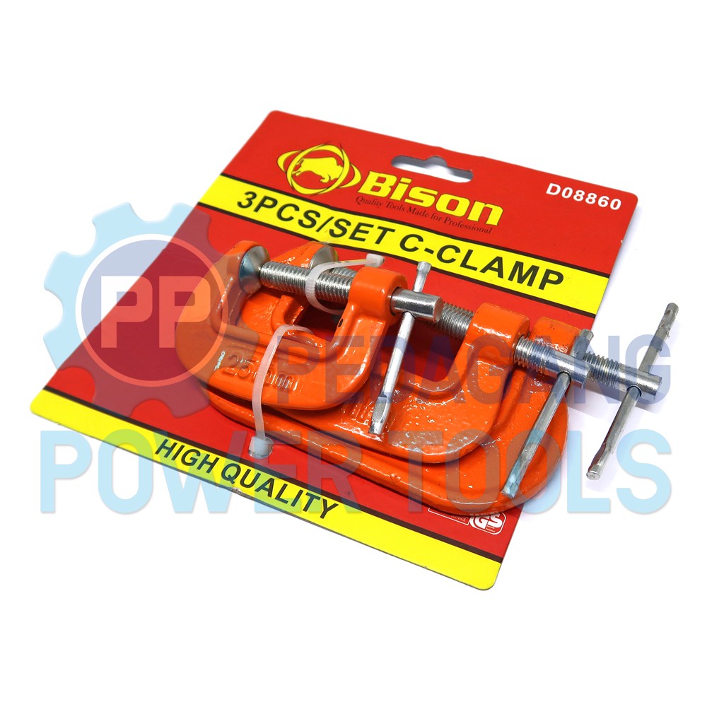 BISON KLEM C SET 3 PCS CATOK KAYU CLAMP G ALAT PENJEPIT KAYU BESI 3PCS