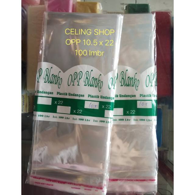 

plastik OPP bening UNDANGAN LEM SEGEL SOUVENIR kue serbaguna 10,5x22 isi 100lmbr