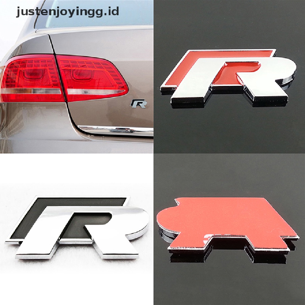 Stiker Emblem / Badge Metal Motif justenjoyingg.id / Rline R Line Untuk Bagasi VW GOLF