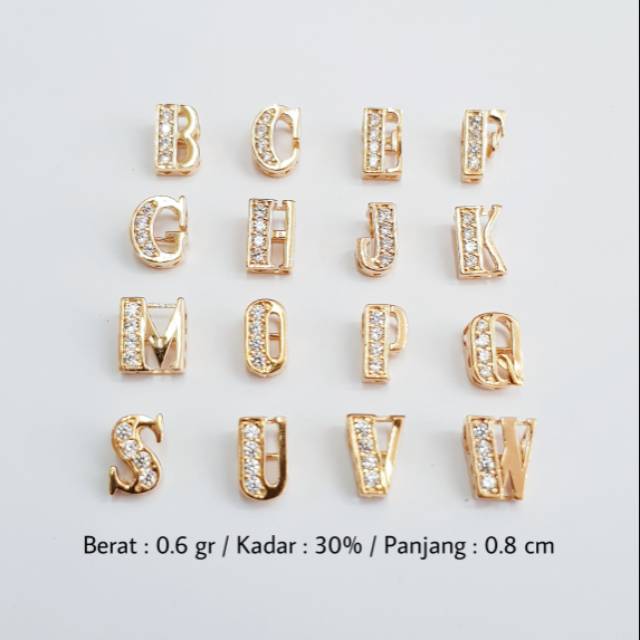 LIONTIN EMAS HURUF KADAR 30% (6K) - L14