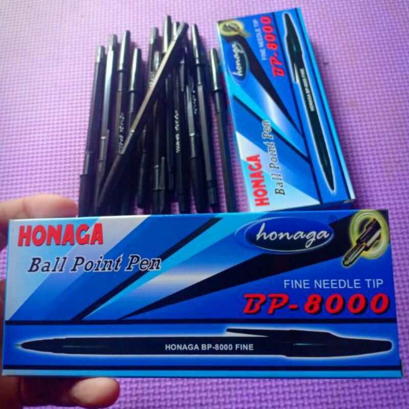 

[1 pak] pulpen honaga BP 8000 isi 12 pcs/ bolpen hitam honaga AE700 murah