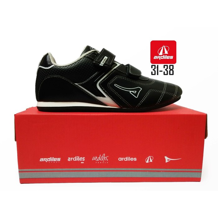 SEPATU ARDILES HITAM MOEBIUS SEPATU SEKOLAH ANAK SD SMP VELCRO promo 44 90