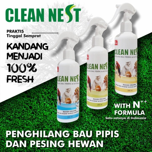 250 ml Clean Nest spray penghilang bau pesing plus pengharum udara.