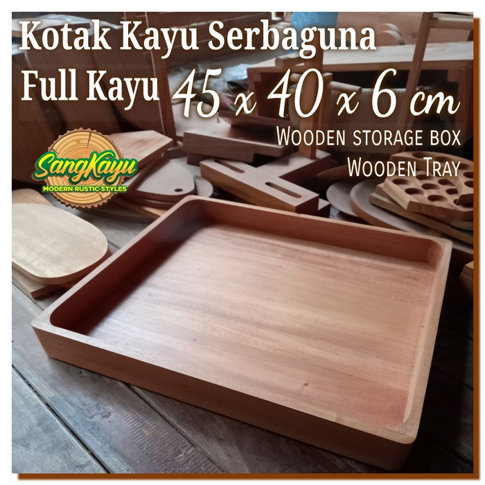 Kotak kayu serbaguna 45x40x6cm kotak Tempat penyimpanan Multi-purpose