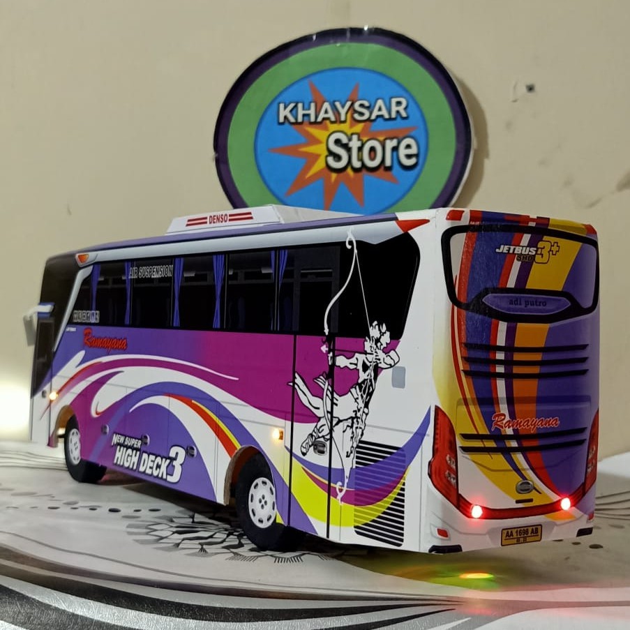 miniatur bus SR2 plus lampu ramayana jb3+