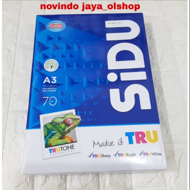 

KERTAS HVS A3 70 GRAM SIDU