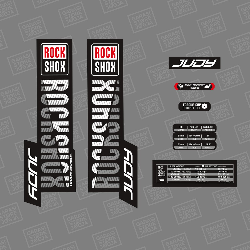 Decal Stiker Fork Rockshox Judy