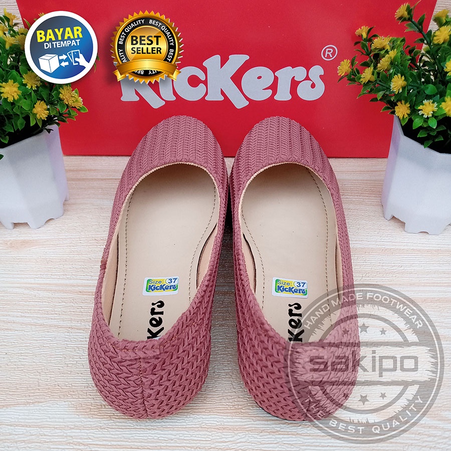 PROMO 12.12 BIRTHDAY SALE  FLAT SHOES WANITA DEWASA / SEPATU WANITA DEWASA BALET RAJUT KICKERS TRENDI / SAKIPO