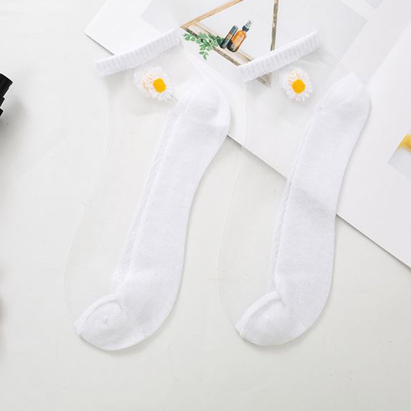 GANNISE - Kaos Kaki Polos Panjang Diatas Mata Kaki Kaoskaki Office Olahraga Fashion KK0007-KK0001 WHITE