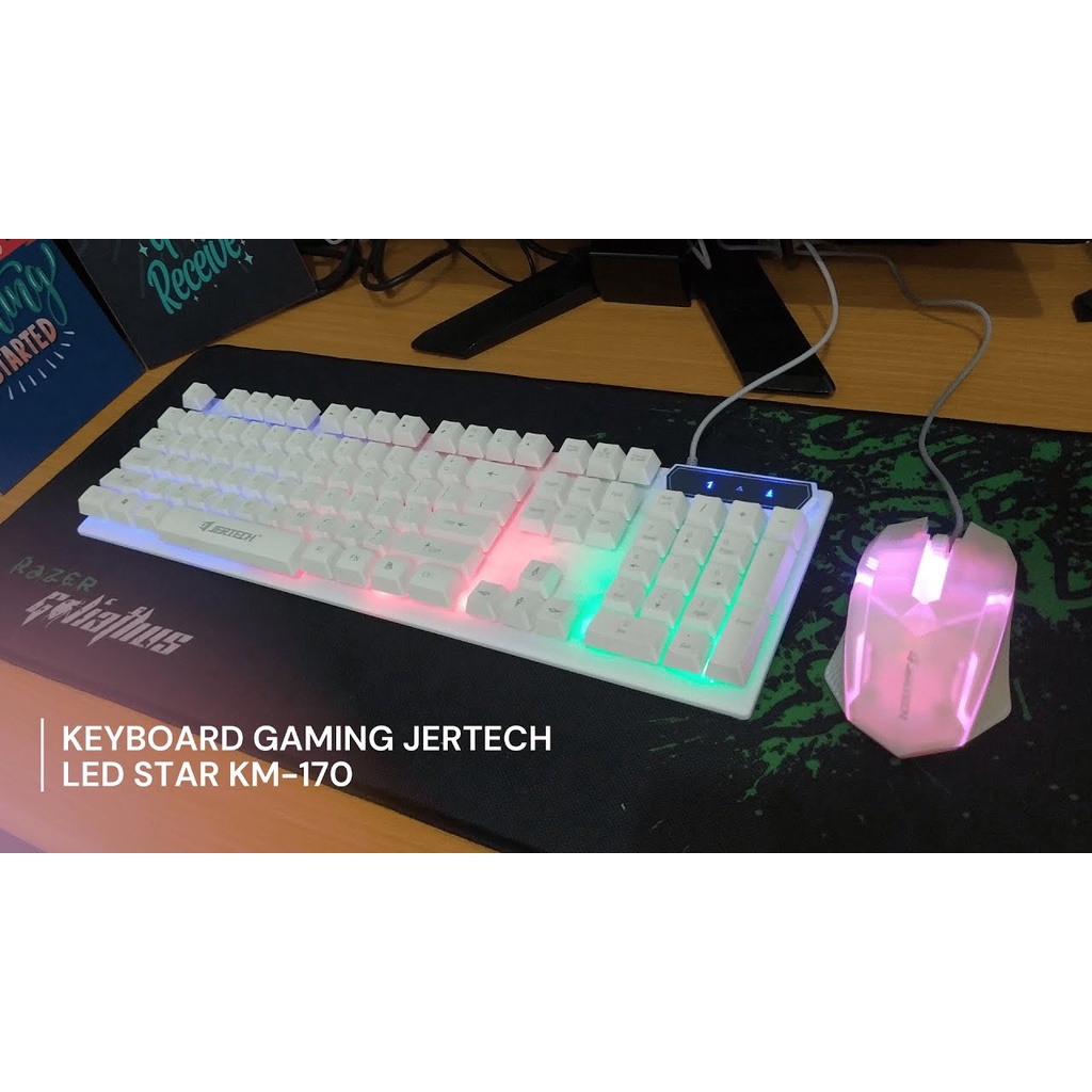 1 SET Keyboard Mouse Gaming LED JERTECH STAR KM170 -  Keyboard Mouse Lampu Set