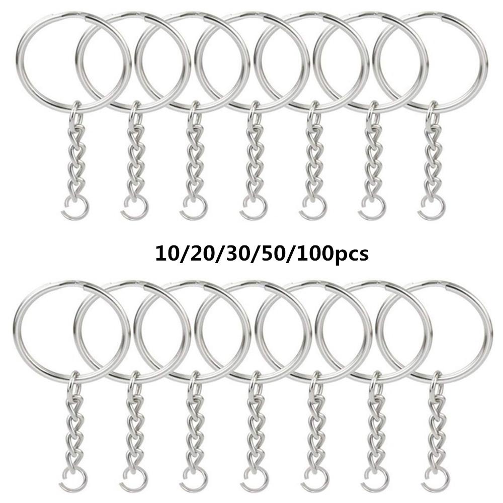 Populer10 /20 /30 /50 /100pcs Kunci Rings Perhiasan Aksesoris DIY Dia 25mm Split Ring