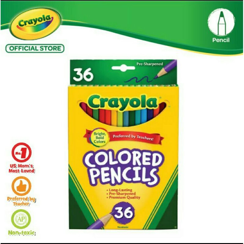 

Crayola Colored Pencil 36 Colors Long Original Crayola Pensil Mewarnai