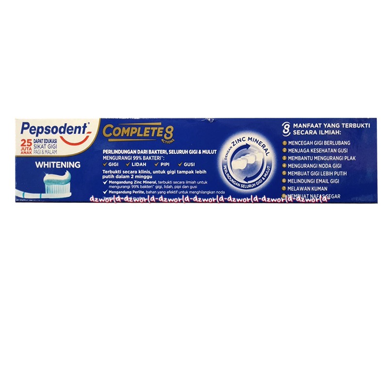 Pepsodent Whitening Complete 8 Pasta Gigi Pepsoden Pemutih Gigi Odol Pasta Gigi Untuk Gigi Putih Toothpaste Tooth Paste Complete8 Komplit