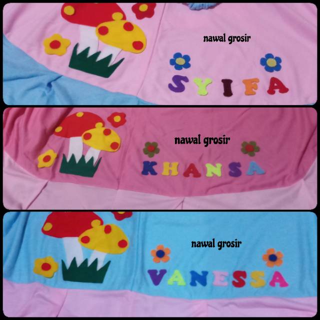 Mukena Anak Kaos Plus Sajadah  Tambah Nama-7