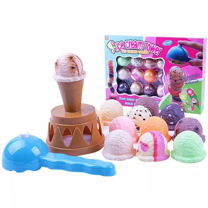 ICE CREAM TOWER MAINAN SUSUN ES KRIM / Mainan anak / puzzle -  A040