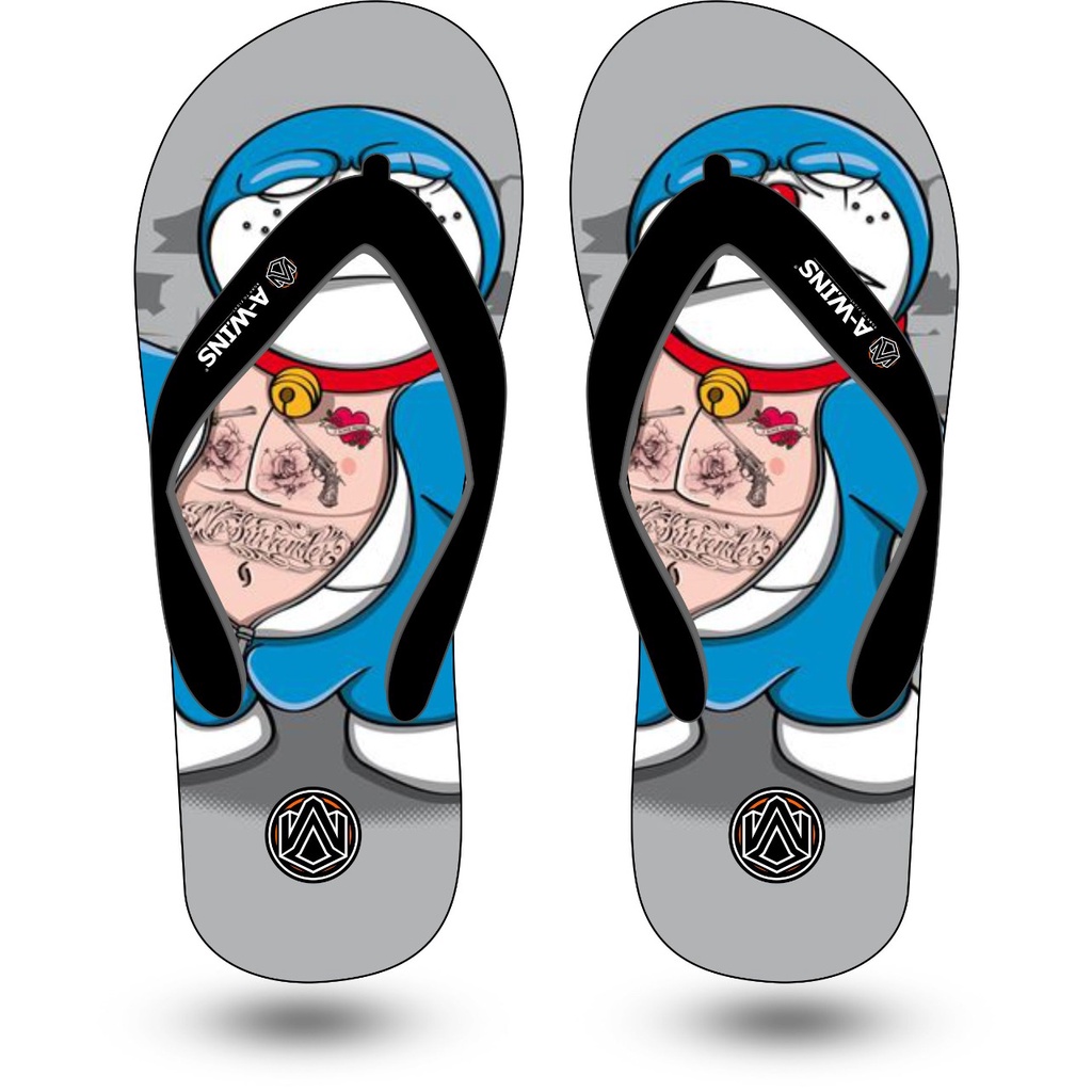 SANDAL JEPIT PRIA DISTRO KEREN 2021 MOTIF DORAEMON DRUNK / SENDAL DISTRO COWOK KEKINIAN