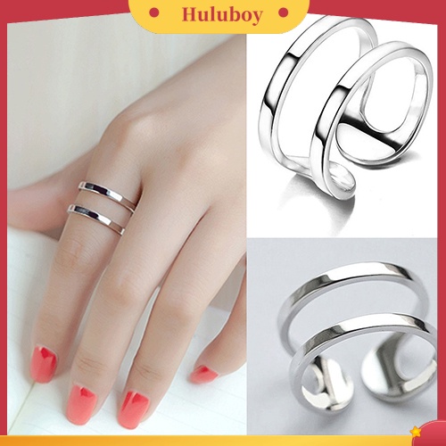 Hu Hu Hu Hu Hu Alat Bantu Pasang Kacamata♡ Cincin Model Terbuka Double deck Adjustable Untuk Wanita Charms