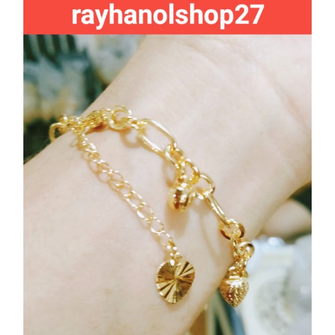 GELANG TANGAN WANITA MOTIF PADI DAN MOTIF LAIN NYA SEPUHAN EMAS 24 K