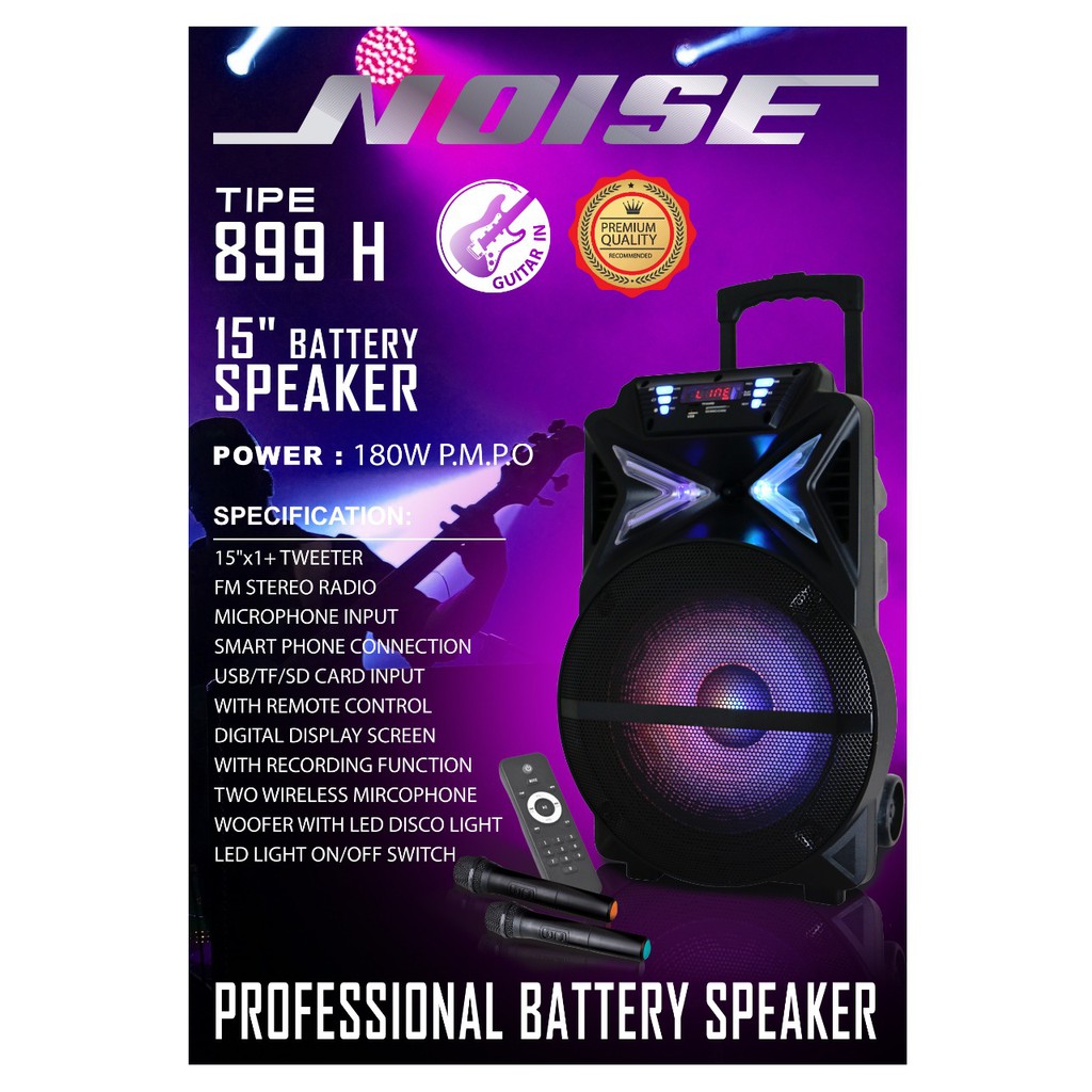 SPEAKER AKTIF 15 INCH NOISE 899 H TROLLEY BLUETOOTH PORTABLE SPEAKER
