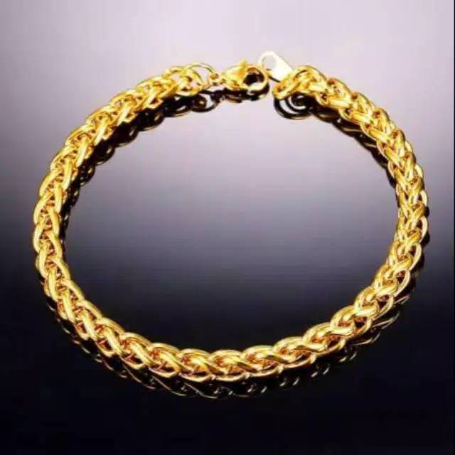 Gelang pria titanium asli stainless steel