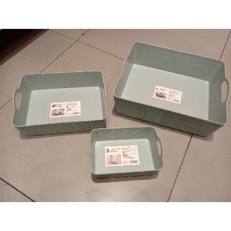 miniso braided check storage basket handles kotak penyimpanan barang box barang box barang ATK