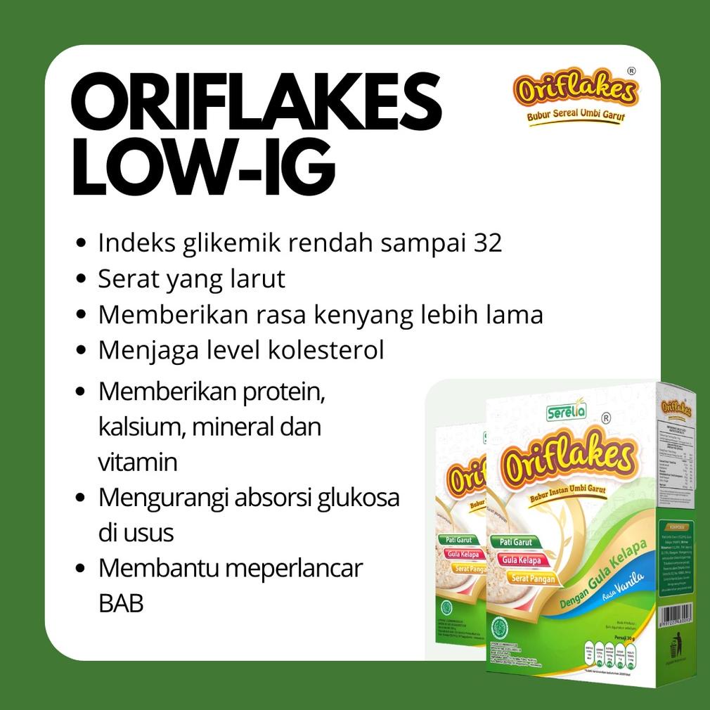 ORIFLAKES 350gr Sereal Oatmeal Diet Outmeal Diet Umbi Pati Tepung Garut Obat Herbal Asam Lambung Maag Gerd Bpom