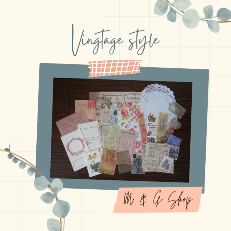 

Journal kit / Vintage / Paket Jurnal 40pc / Bujo Kit / journalling / bullet journal / sticker / memo pad