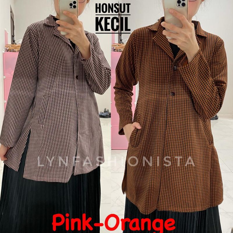 LYNFASHIONISTA-CARDIGAN KOREA WANITA PREMIUM/BLAZER KANTOR CASUAL MOTIF HONSUT KANCING/ANDINE