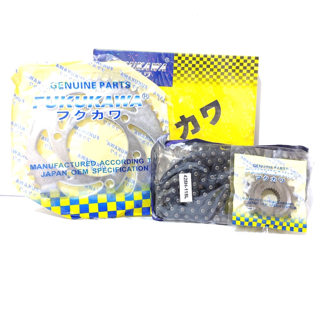 GEARSET GIRSET CHAINKIT GEAR  RANTAI SCORPIO Z 5BP OEM JAPAN FUKUKAWA