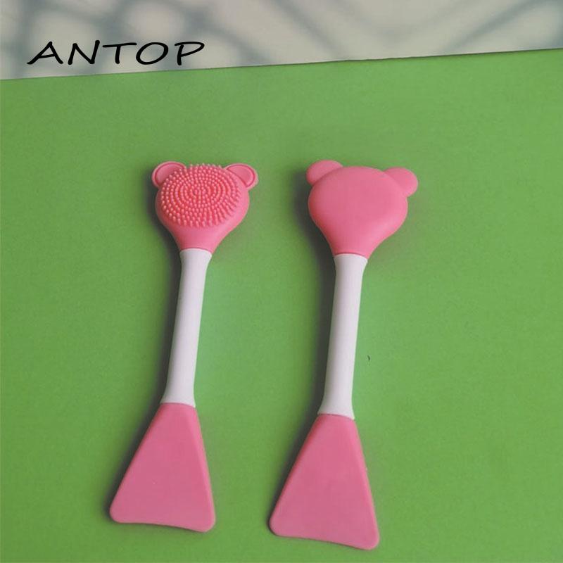 Brush Masker Wajah Manual Portable Bahan Silikon Lembut Untuk Alat Kecantikan Antop Anting Gantung Panjang Tusuk Motif Geometri Aksen Hollow + Rumbai Untuk Perhiasan Wanita