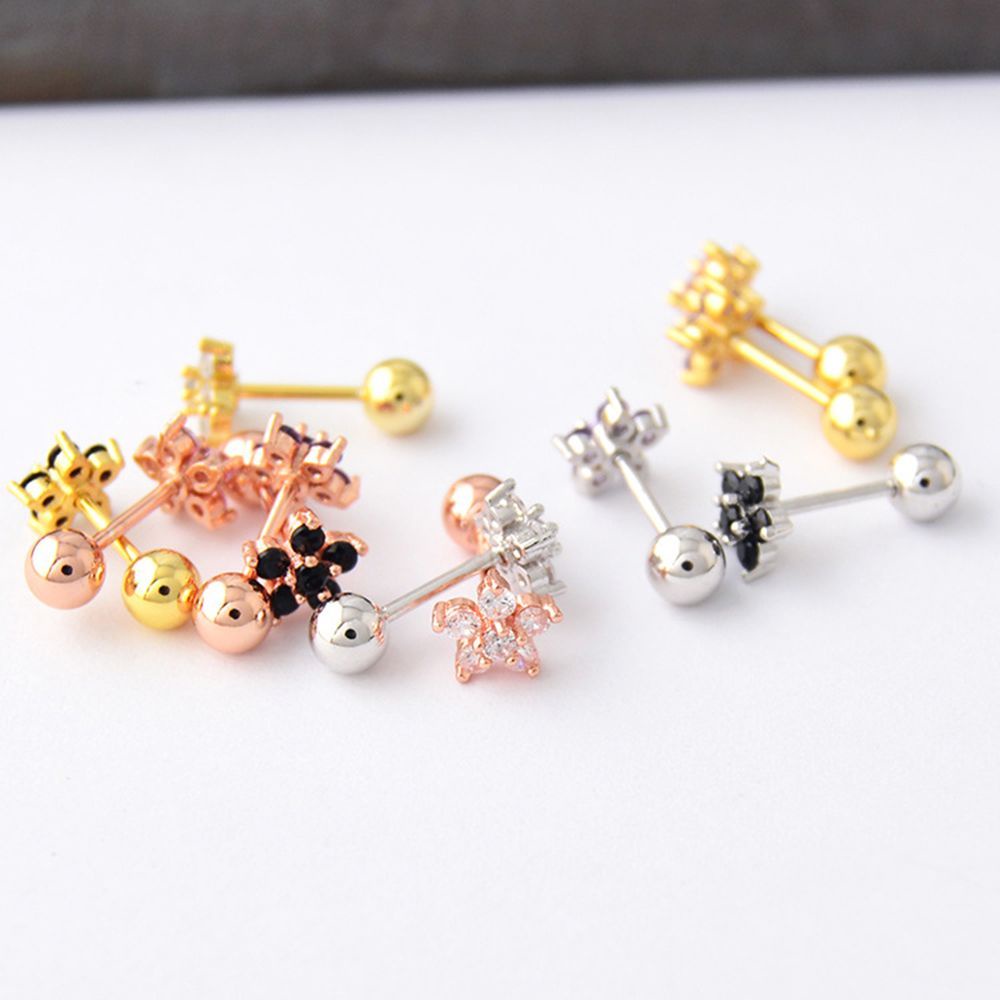 Needway  Anti-allergic Ear Studs Fashion Tragus Earrings Cartilage Earrings Stainless Steel Tragus Jewelry Earring Zircon Stud Earrings