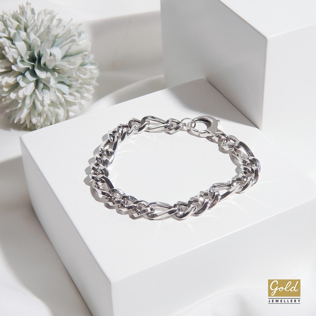 Gelang emas putih 750 17k - PGL01052100 - model sisik naga