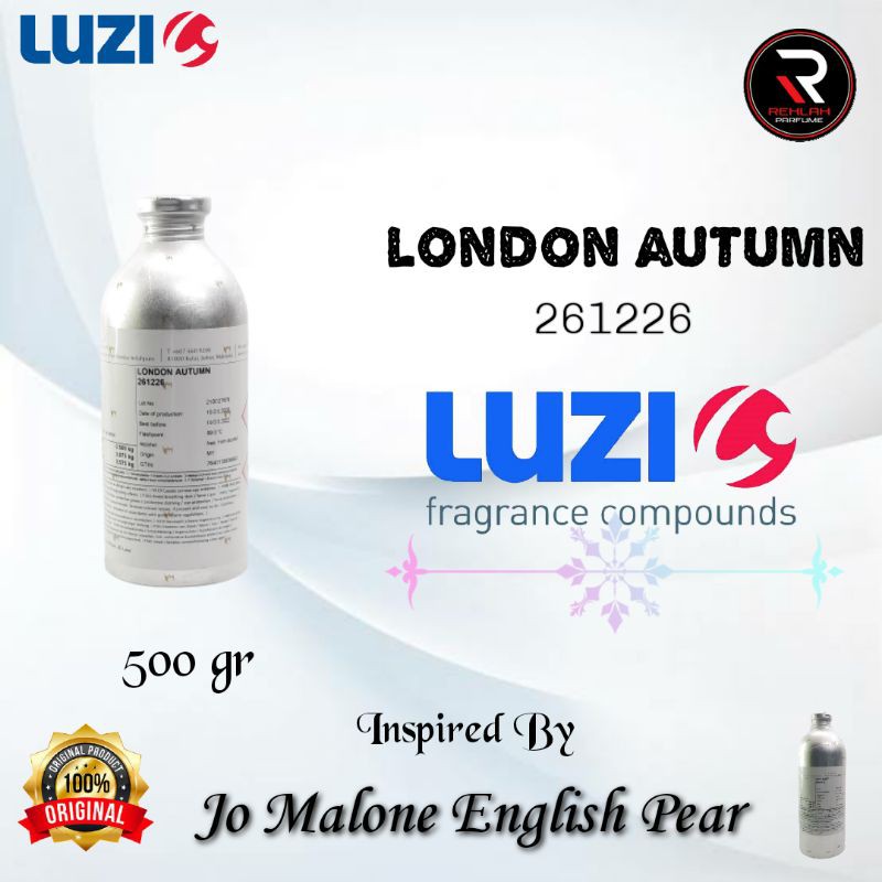 LONDON AUTUMN BY LUZI.BIBIT PARFUM INSPIRASI AROMA JO MALONE ENGLISH PEAR.KEMASAN SEGEL 500 GR
