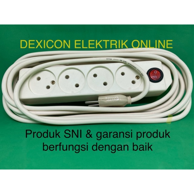 Stop kontak gepeng lubang 4 kabel 5 meter/colokan gepeng/sambungan listrik/stop kontak kabel murah