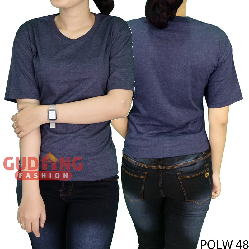 Kaos Pendek Polos Wanita Misty Navy - POLW 48