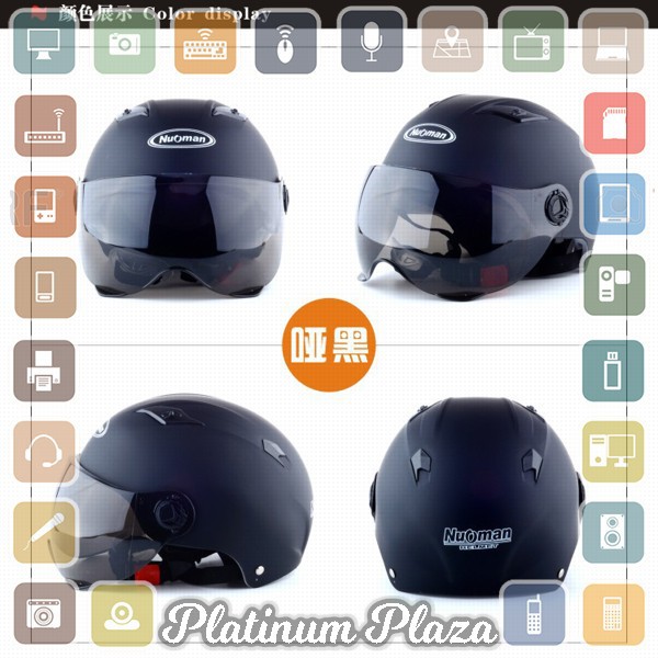 TaffSPORT Helm Sepeda Skuter Motor Elektrik Half Face - 328 - Black`MCDBV3-