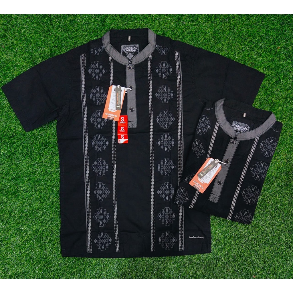 BAJU KOKO CARDINAL ORIGINAL KEMEJA MOSLEM BAJU TAQWA PRIA LENGAN PENDEK BORDIR TERBARU