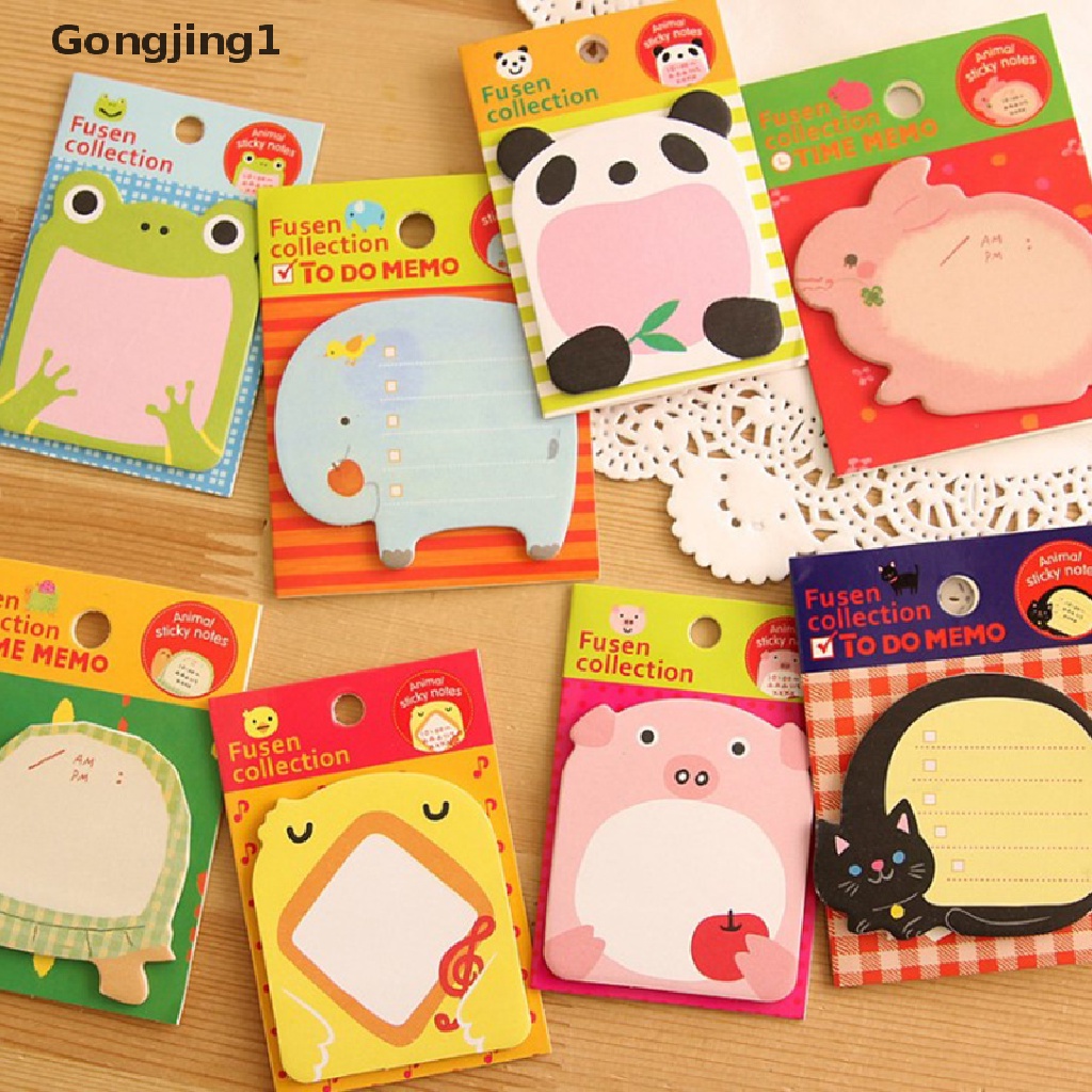 Gongjing1 Sticky Notesmemobookmark Desain Kartun Hewan Lucu Imut Multi Warna Untuk Anakpelajar