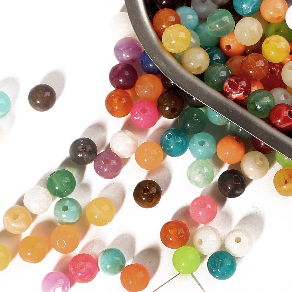 30pcs 20 styles 10mm acrylic beads handmade DIY beaded loose bead charms for bracelet making