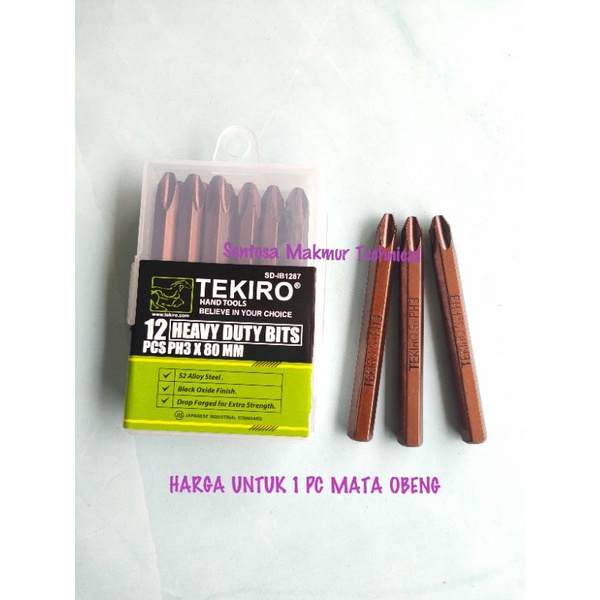 TEKIRO PH3 x 80 MM Mata Obeng Ketok Gedor Tumpul PH 3 Plus +