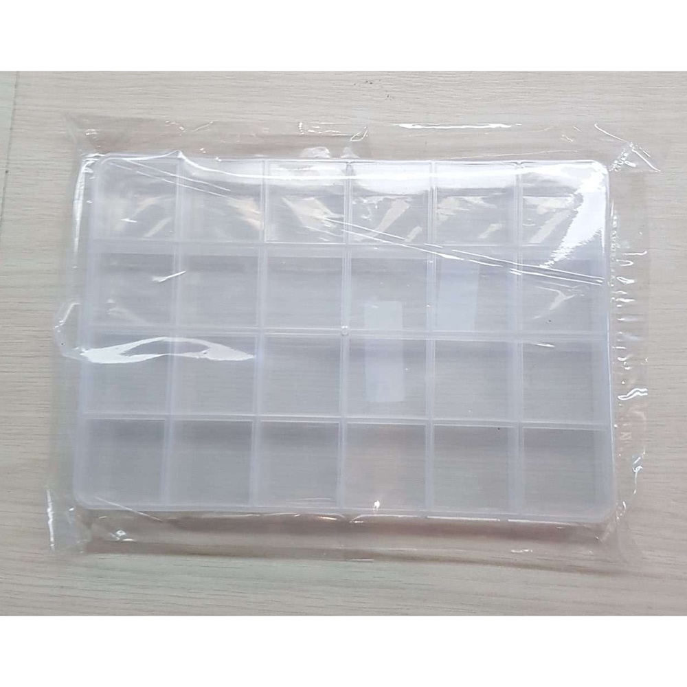 Kotak Wadah Penyimpanan Perhiasan Lipstick Manik Aksesoris Benang Obat Kancing Masker Monte Mur Baut Perkakas Organizer Separate Storage Box Transparant Serbaguna 5/13/14/24/28 Slot