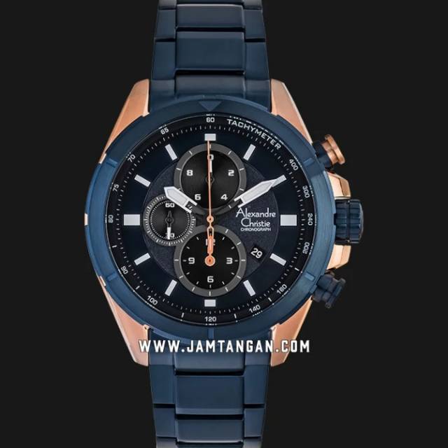 Alexandre Christie AC 6508 MC BURBU Chronograph Men Blue Dial Blue Stainless Steel Strap