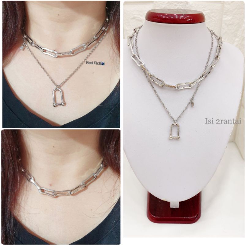 Kalung Silver925 perak Gold Kalung Rantai perak Silver Premium Quality Anti karat anti alergi Ts0240