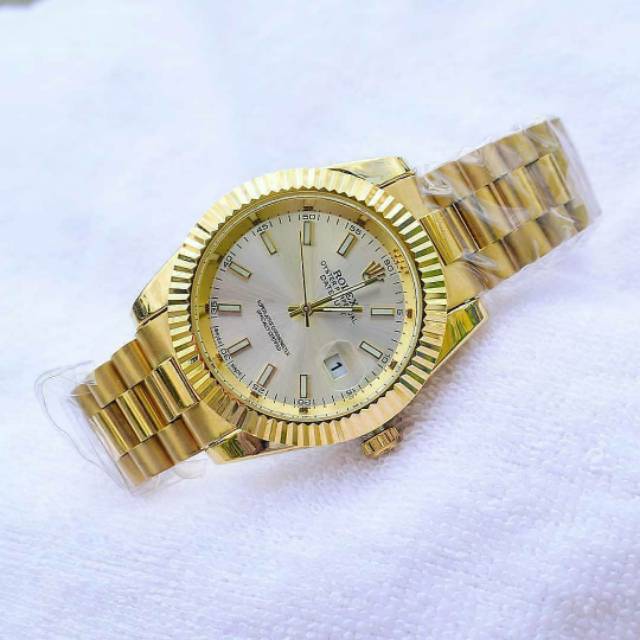 Jam Rolex rantai stainless steel - jam Pria