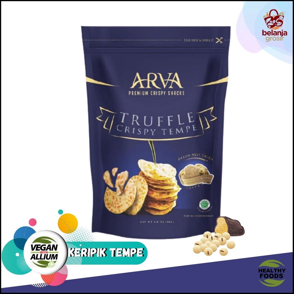 

Cemilan Diet ARVA KERIPIK TEMPE oven rasa Truffle 80 gram