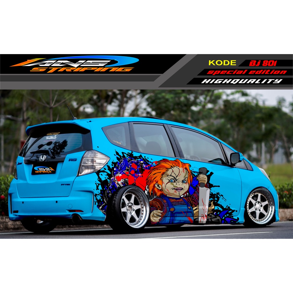 DECAL STICKER MOBIL HONDA BRIO / JAZZ RS / MOBILIO / AGYA / YARIS / ATOS / STICKER MOBIL CHUKKY