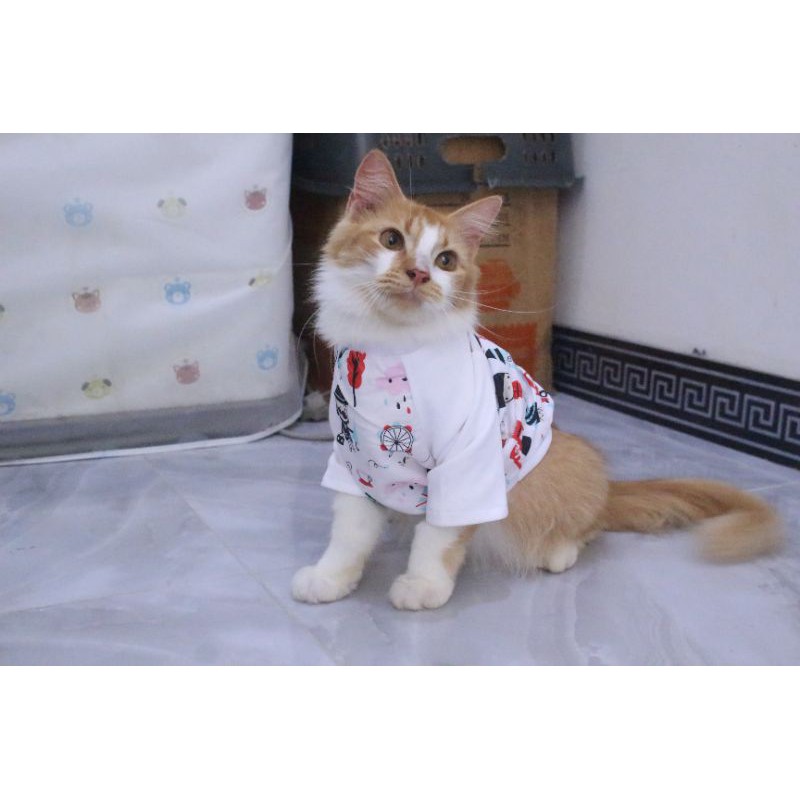 Kaos lengan panjang motif london keren untuk kucing dan anjing / baju kucing murah size S-XL